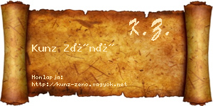 Kunz Zénó névjegykártya